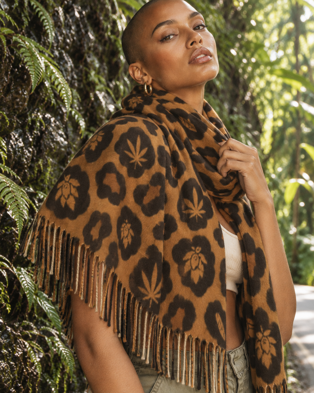 Leopard Cashmere Like Giant Scarf Artsadd