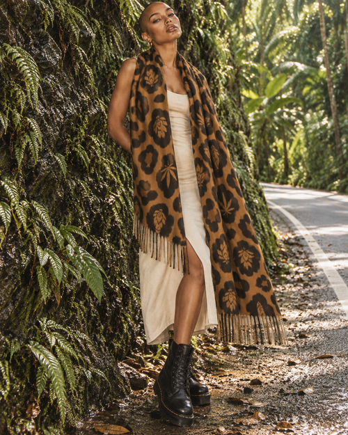 Leopard Cashmere Like Giant Scarf Artsadd