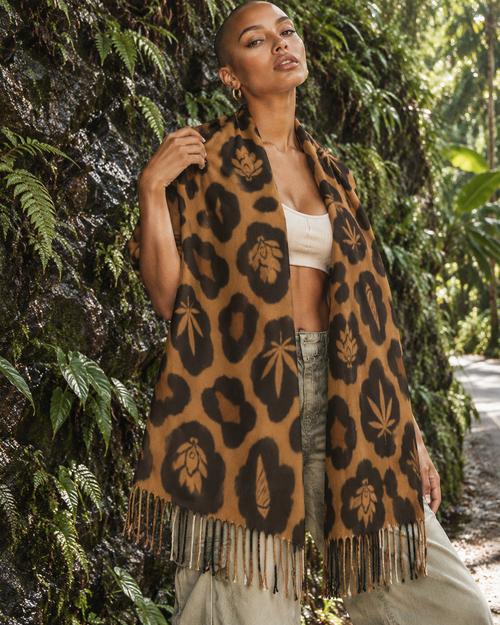 Leopard Cashmere Like Giant Scarf Artsadd