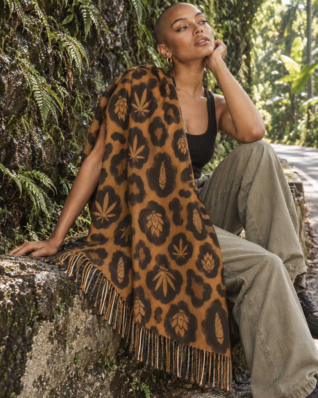 Leopard Cashmere Like Giant Scarf Artsadd