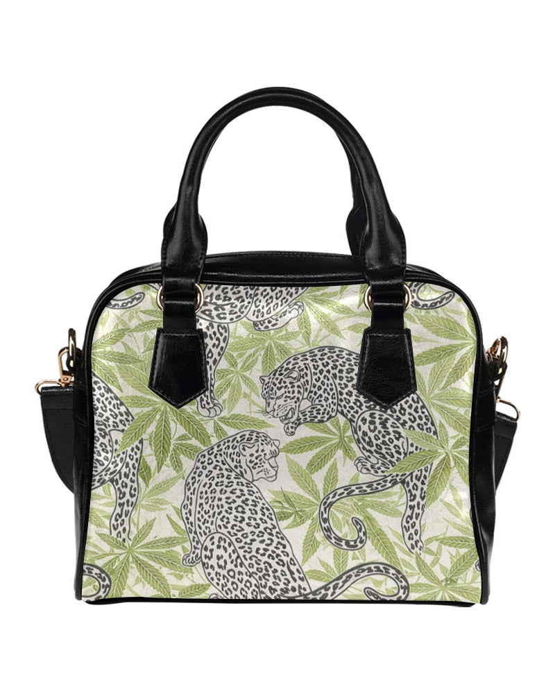 Jane Dope leopard print structured shoulder bag, front view