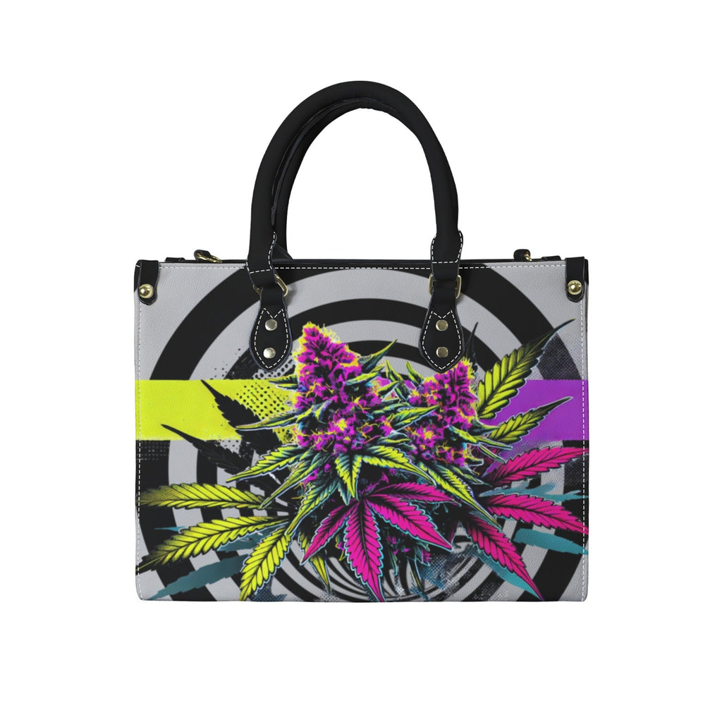 Jane Dope LIT Leathery Bag — LIT graphic print large vegan leather handbag