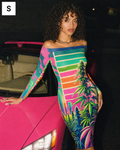 Neon Lambo Off the shoulder dress Artsadd