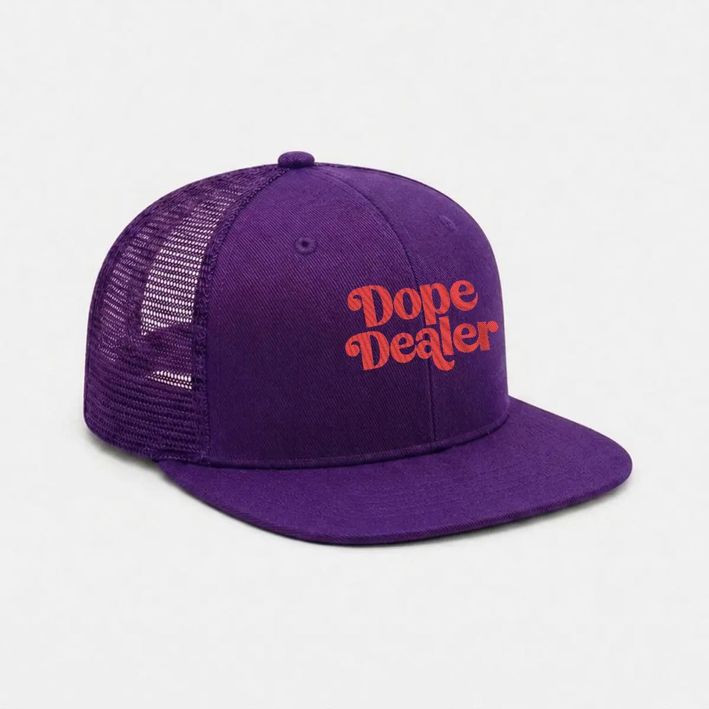 Embroidery Flat-Brim Mesh Cap Yoycol