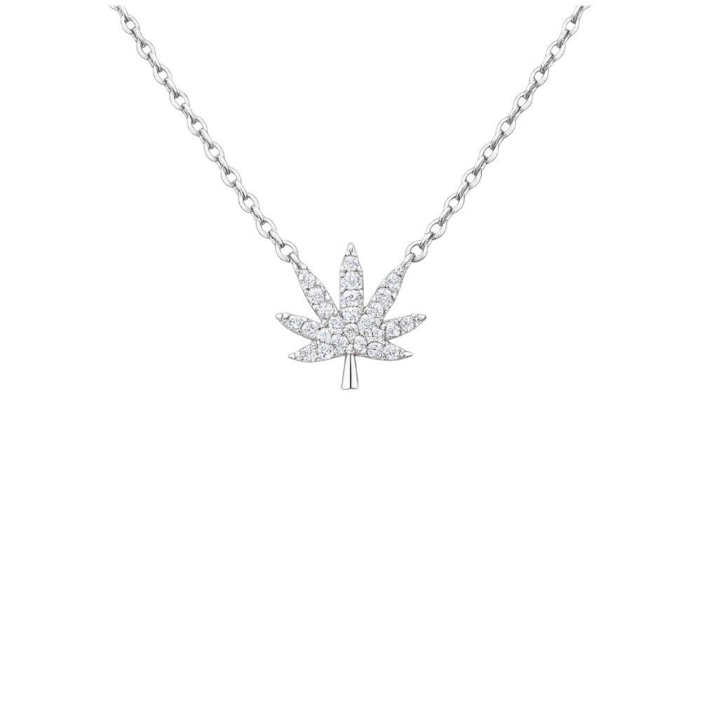 SILVER CANNABIS LEAF NECKLACE The Kush Girls