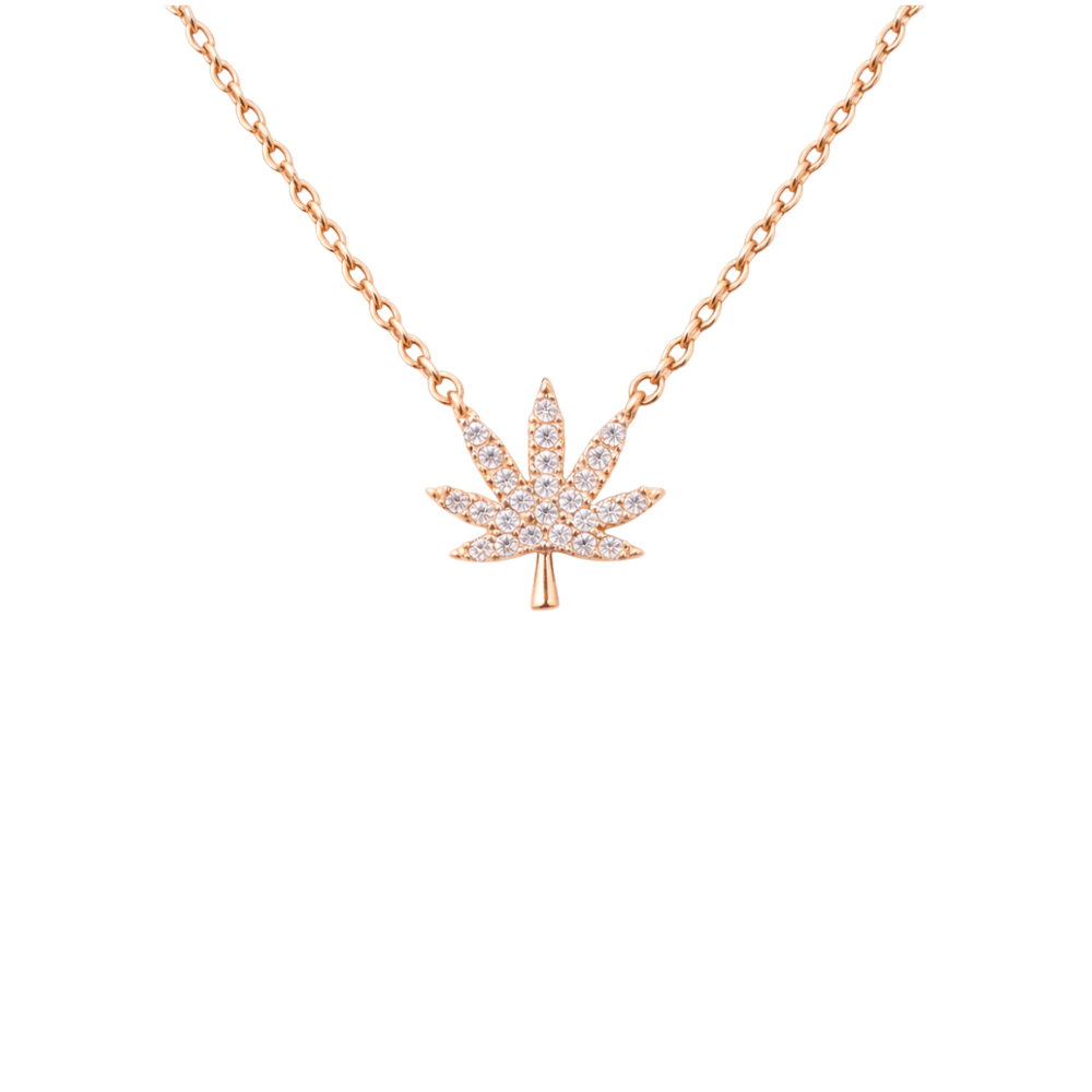 ROSE GOLD LEAF NECKLACE The Kush Girls