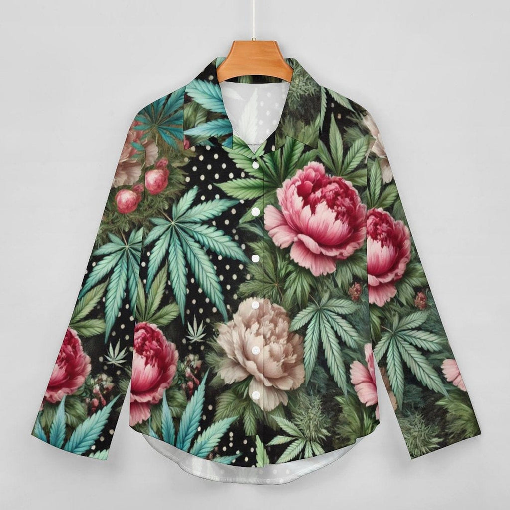 Peony & Pot Long Sleeve Blouse blouse