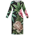 Peony & Pot Long Sleeve Bodycon Dress white long sleeve plus sized dress