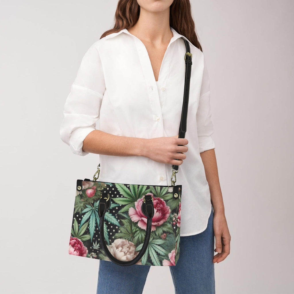 Peony & Pot Mini Leathery Burk PU Leather Handbag-Small (1747)