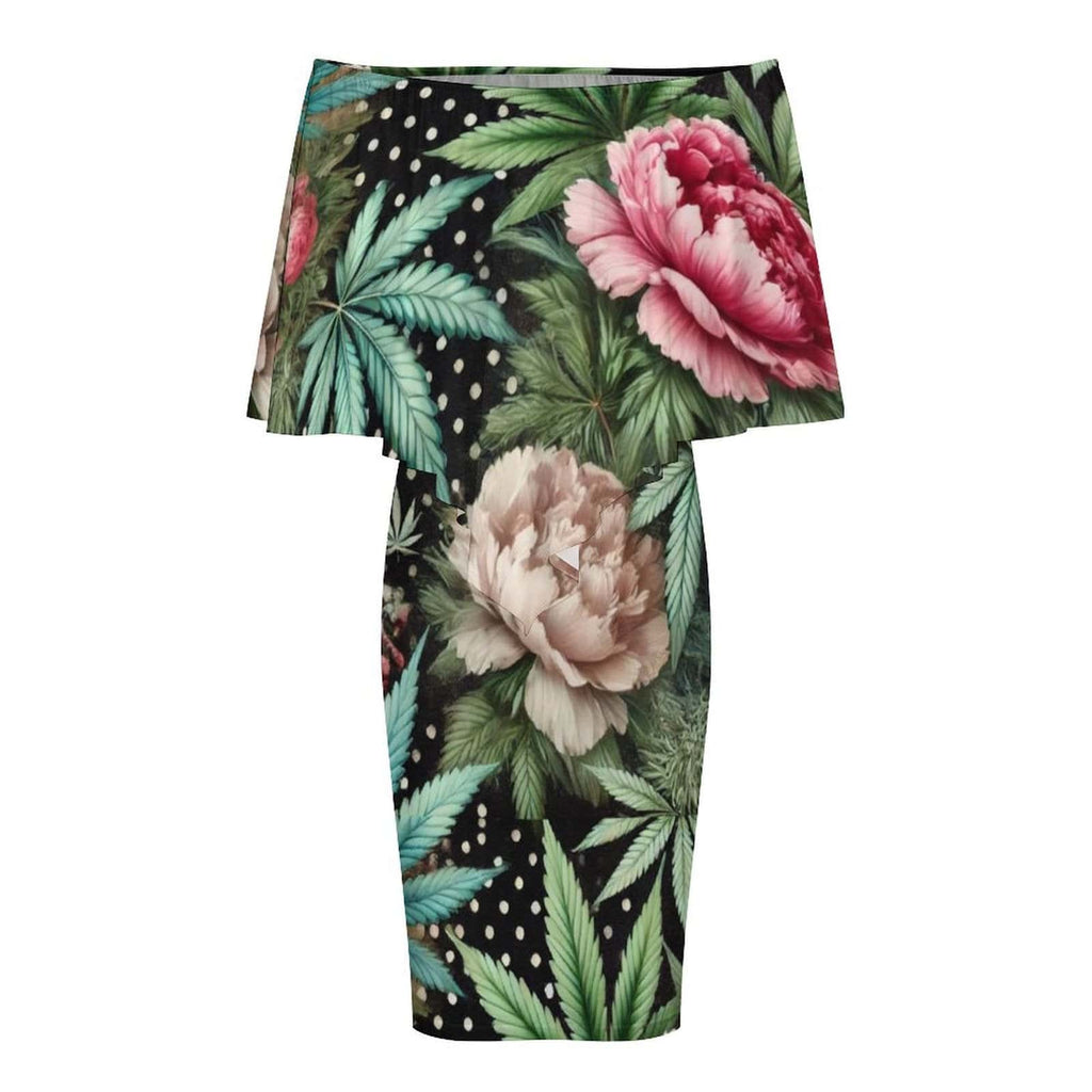Peony & Pot Off-shoulder Shawl Dress dress