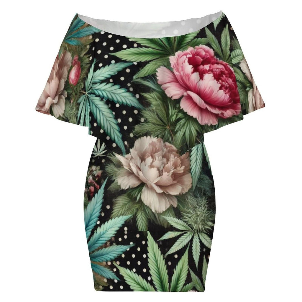 Peony & Pot Off-shoulder Shawl Dress dress