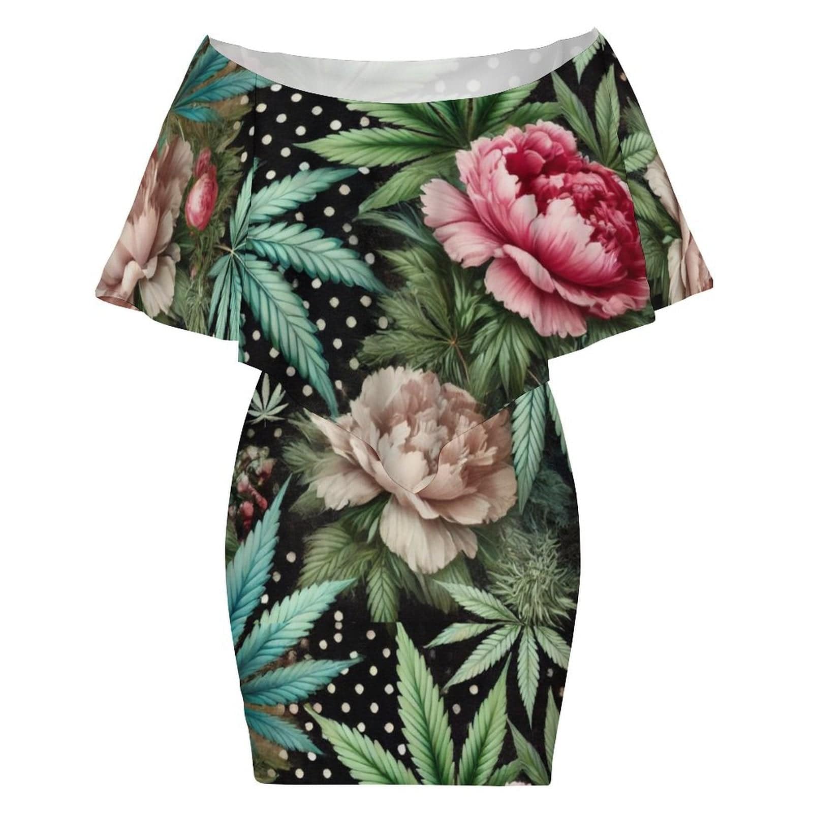 Peony & Pot Off-shoulder Shawl Dress dress