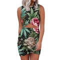 PEONY & POT SLIM CROSS-FIT CUTOUT DRESS white mini dress