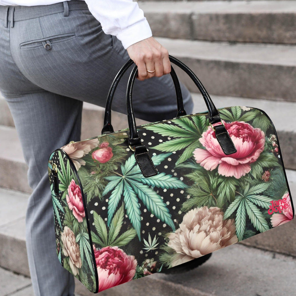 Peony & Pot XL Lux Bag - Leathery Leather Travel Bag-Large (Short Patch) (1735)