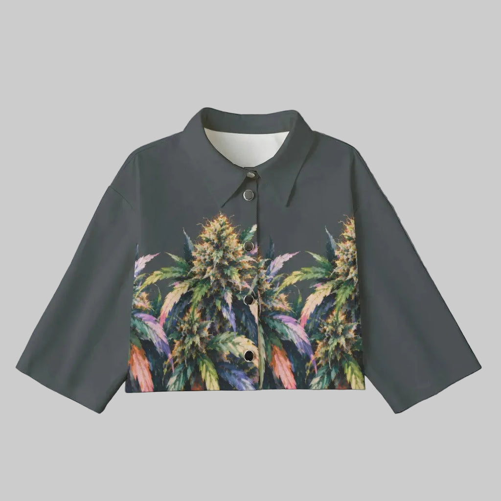 All-Over Print Women's Cropped Jacket | 245GSM Cotton 