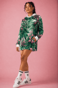 Pink Haze Hoodie Mini Dress – Oversized Floral e-joyer