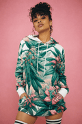 Pink Haze Hoodie Mini Dress – Oversized Floral e-joyer