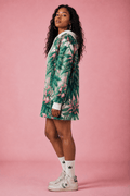 Pink Haze Hoodie Mini Dress – Oversized Floral e-joyer