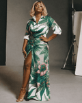 Jane Dope pink haze floral print button-through shirt dress, front view on model
