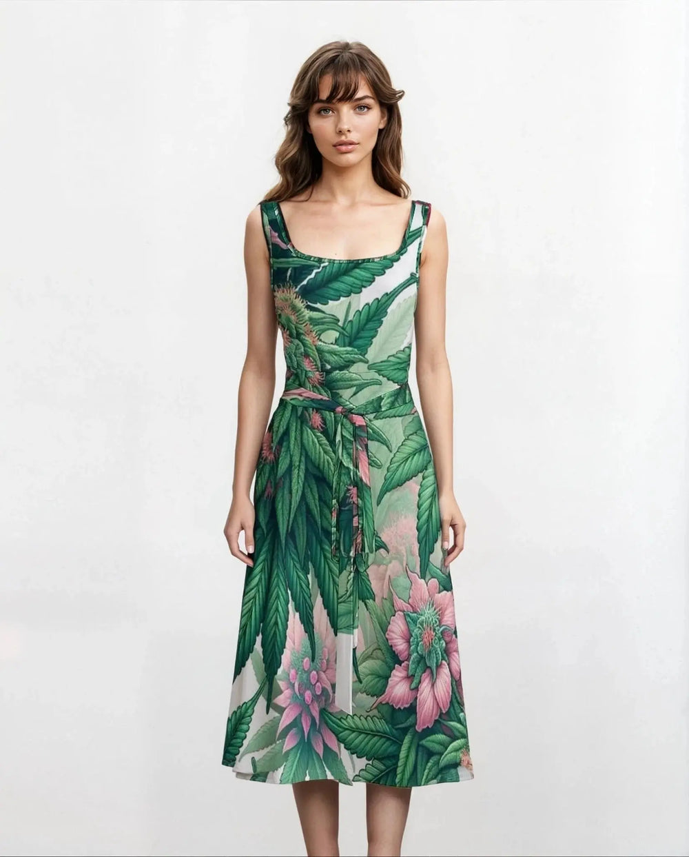 Vestido Rosa Haze con lazo a la cintura