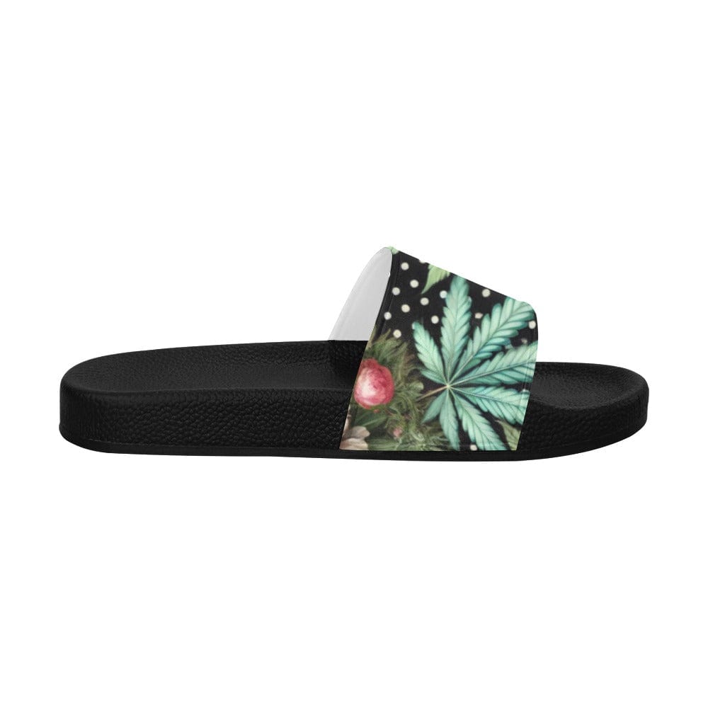 Pot and peony floral print slide sandals, sole detail