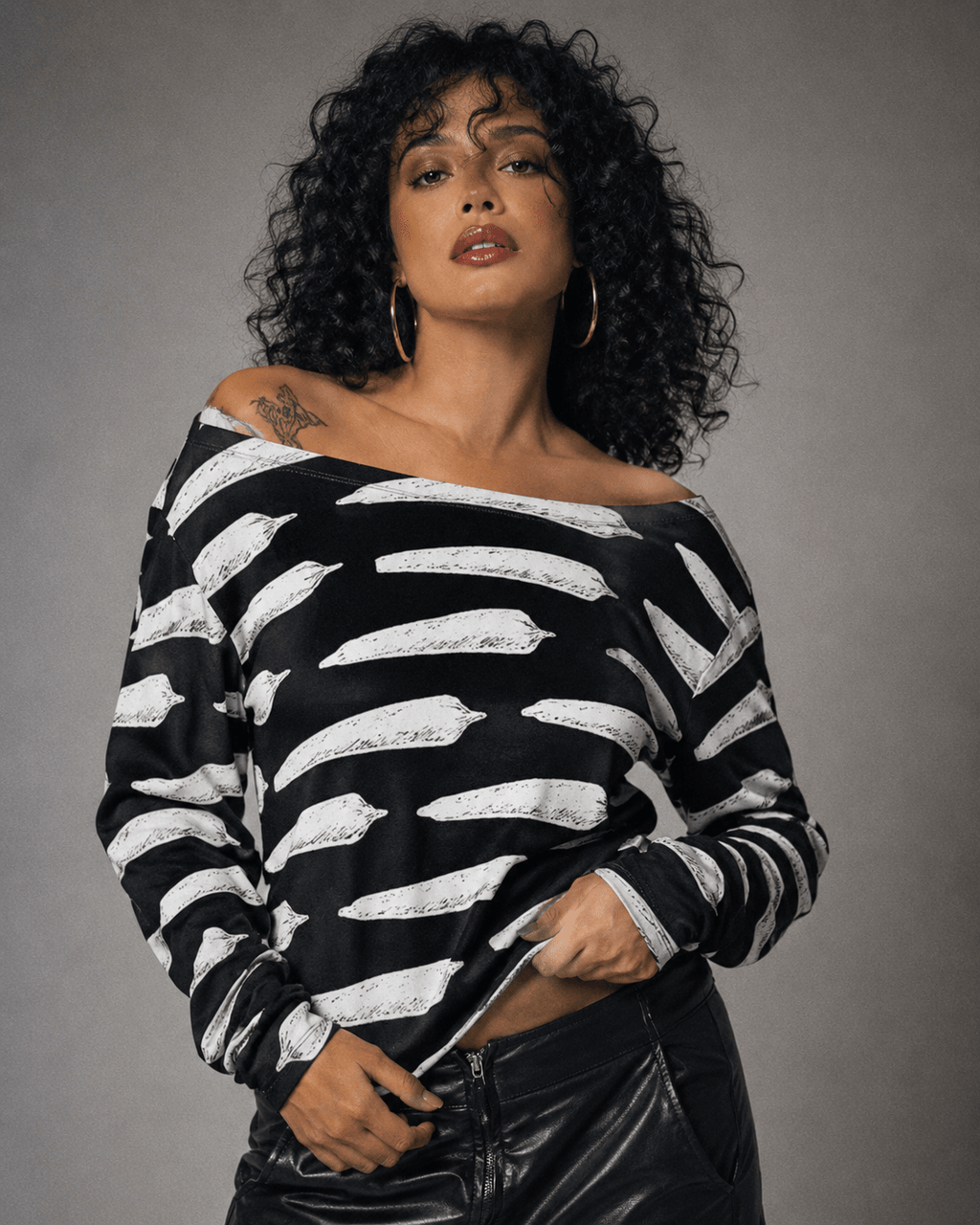 Pre Roll Off the Shoulder Sweatshirt Artsadd