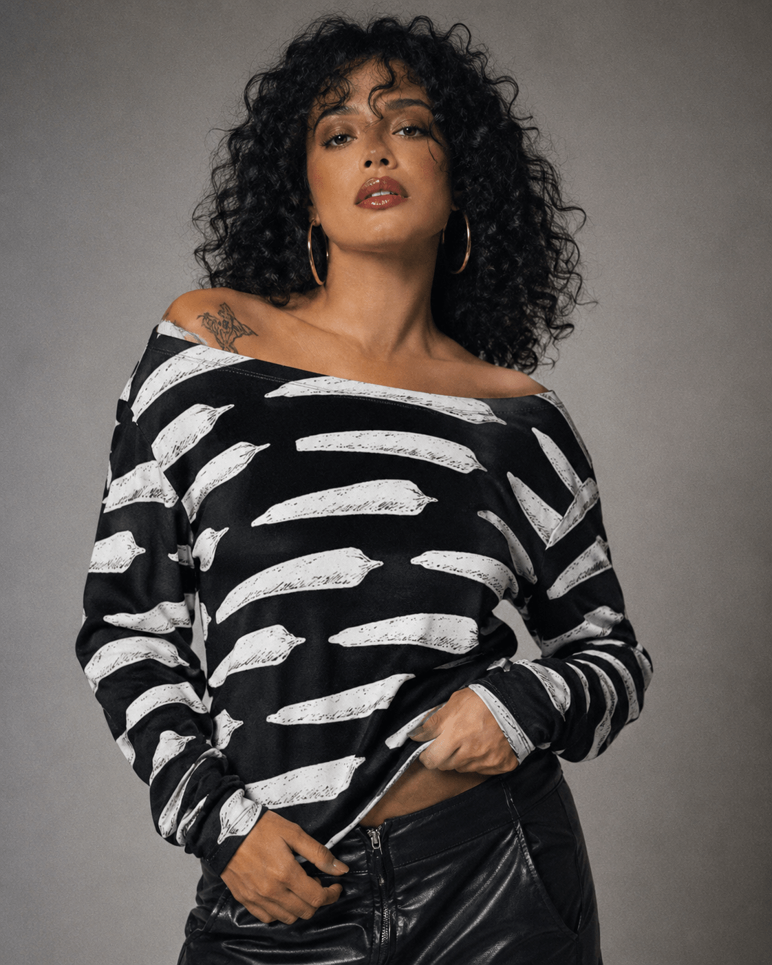 Pre Roll Off the Shoulder Sweatshirt Artsadd
