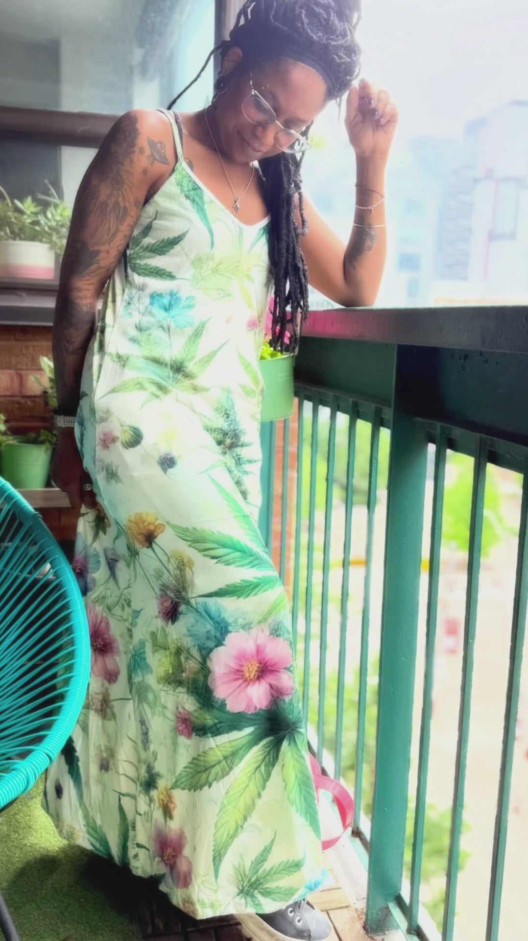 HER.B Garden Long Spaghetti Strap Dress