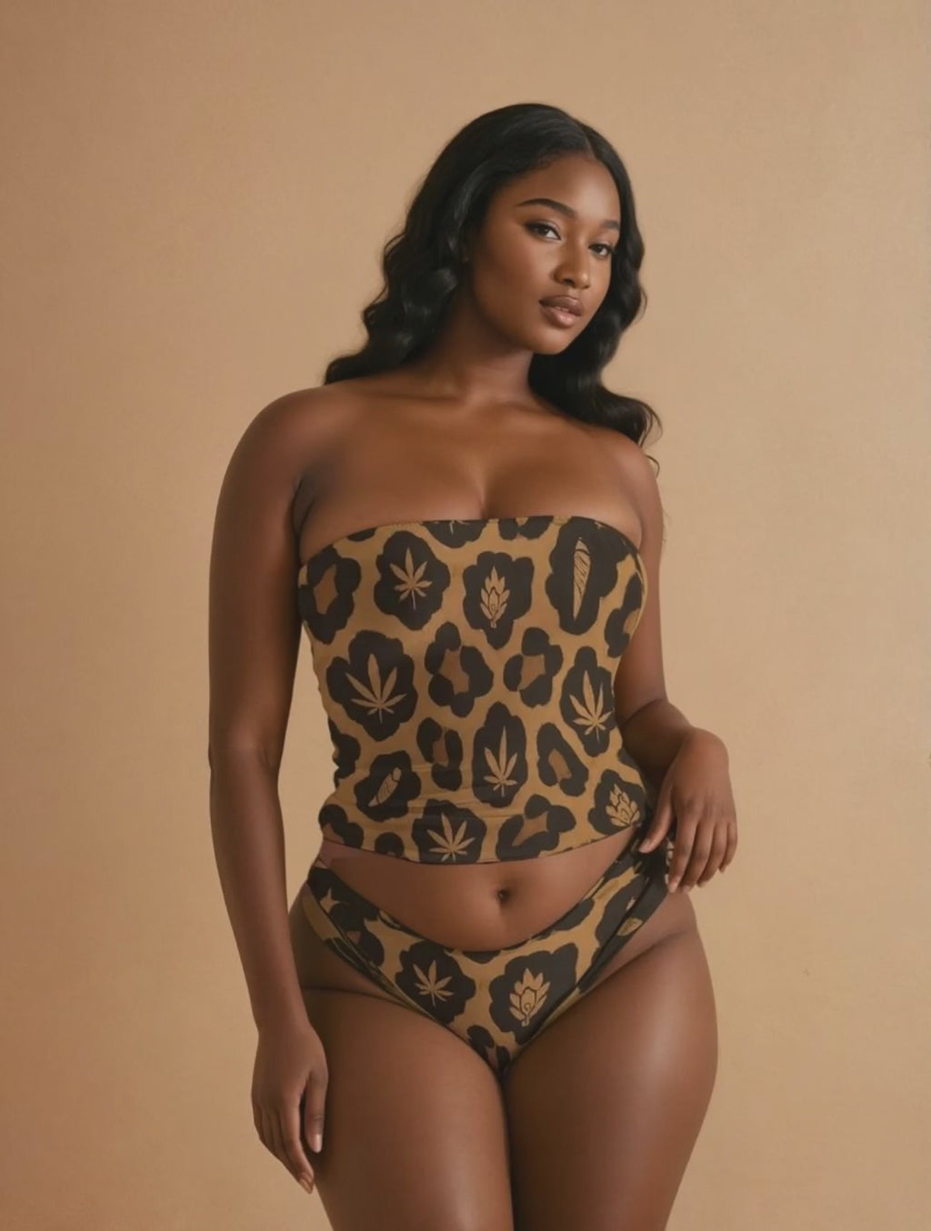 Leopard Tube Top & undies Set