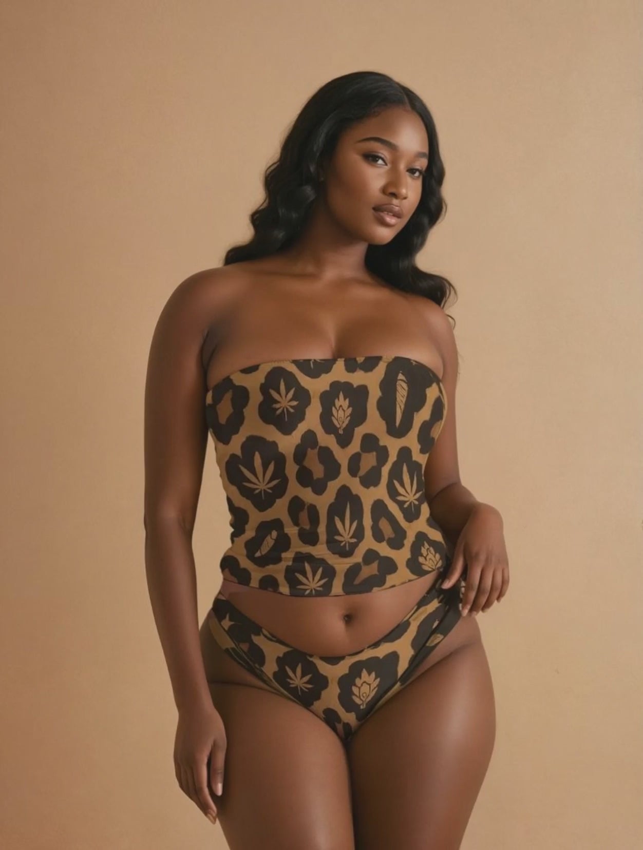 Leopard Tube Top & undies Set