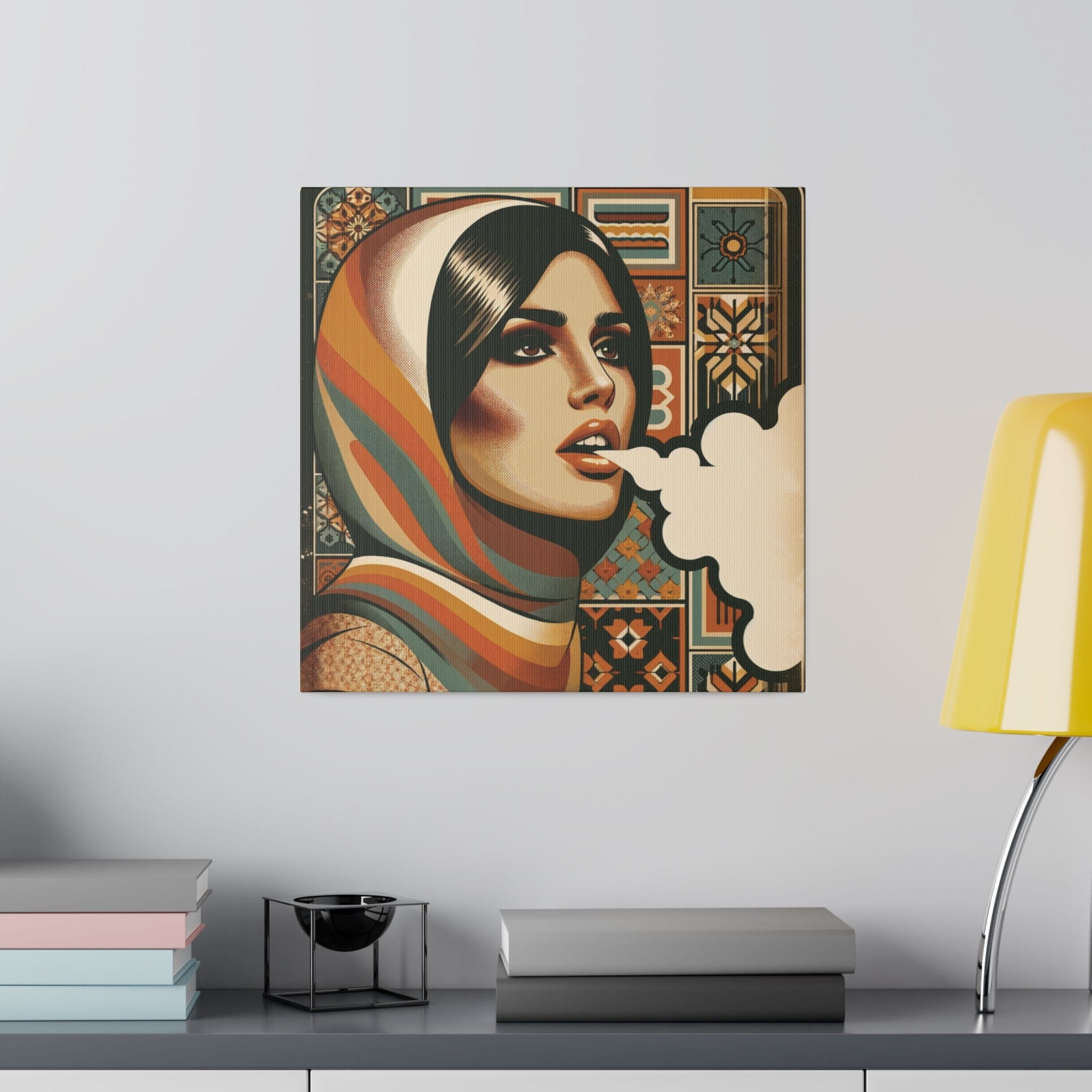 Qawyah on Stretched Canvas 14" x 14" 0.75'' Canvas