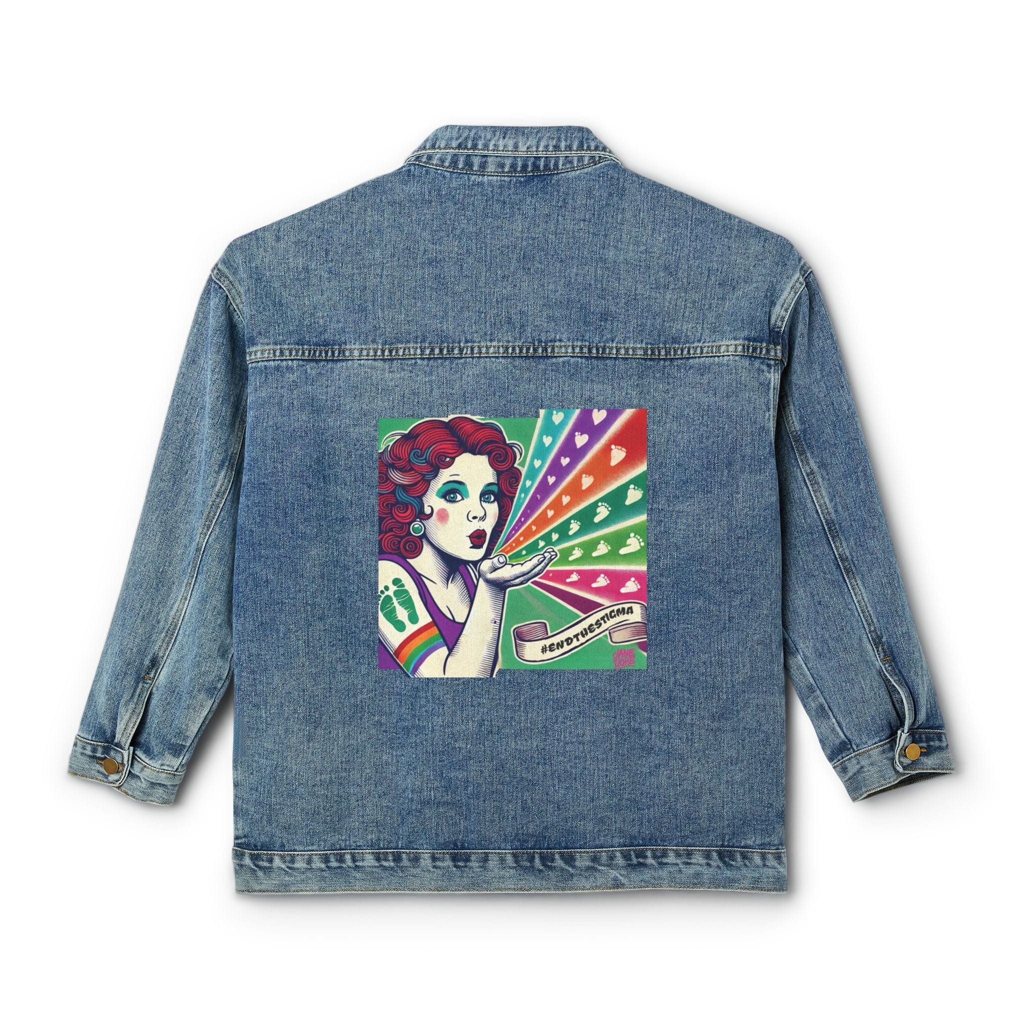 Canadian Stoner Girl Denim Jacket Medium Denim Wash Outerwear