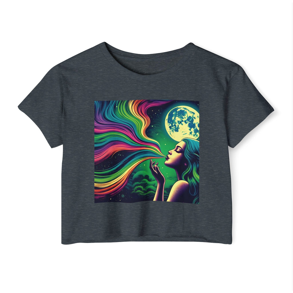 HIGH MOON Crop Top Antique Denim T-Shirt