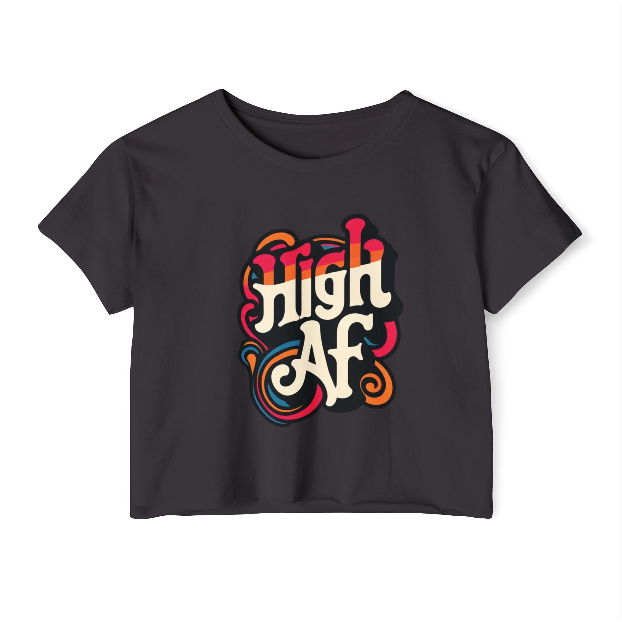High AF Crop Top Black T-Shirt