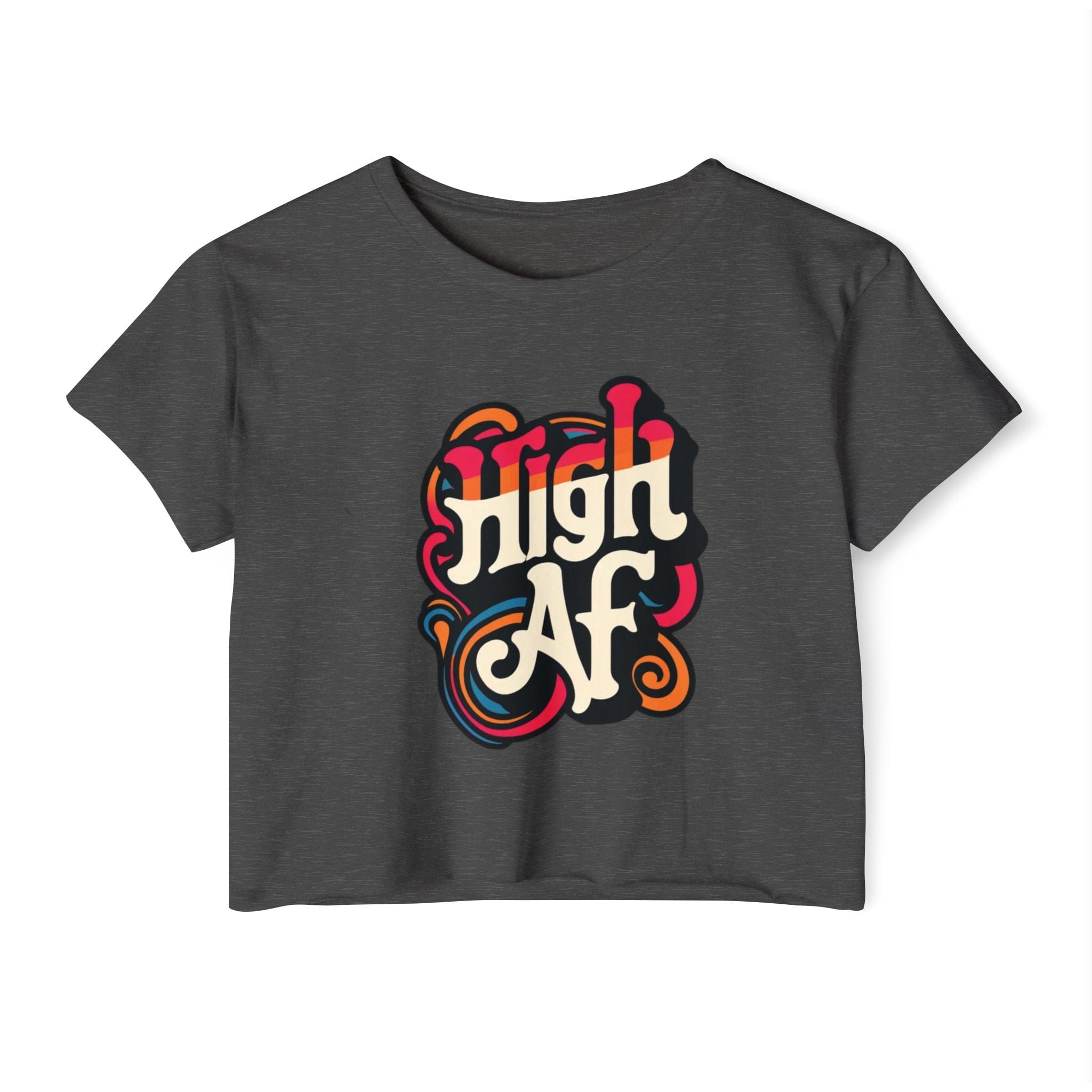 High AF Crop Top Charcoal T-Shirt