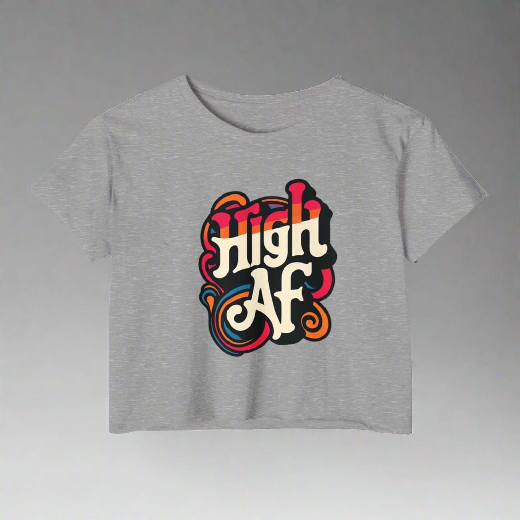 High AF Crop Top Heather Grey T-Shirt