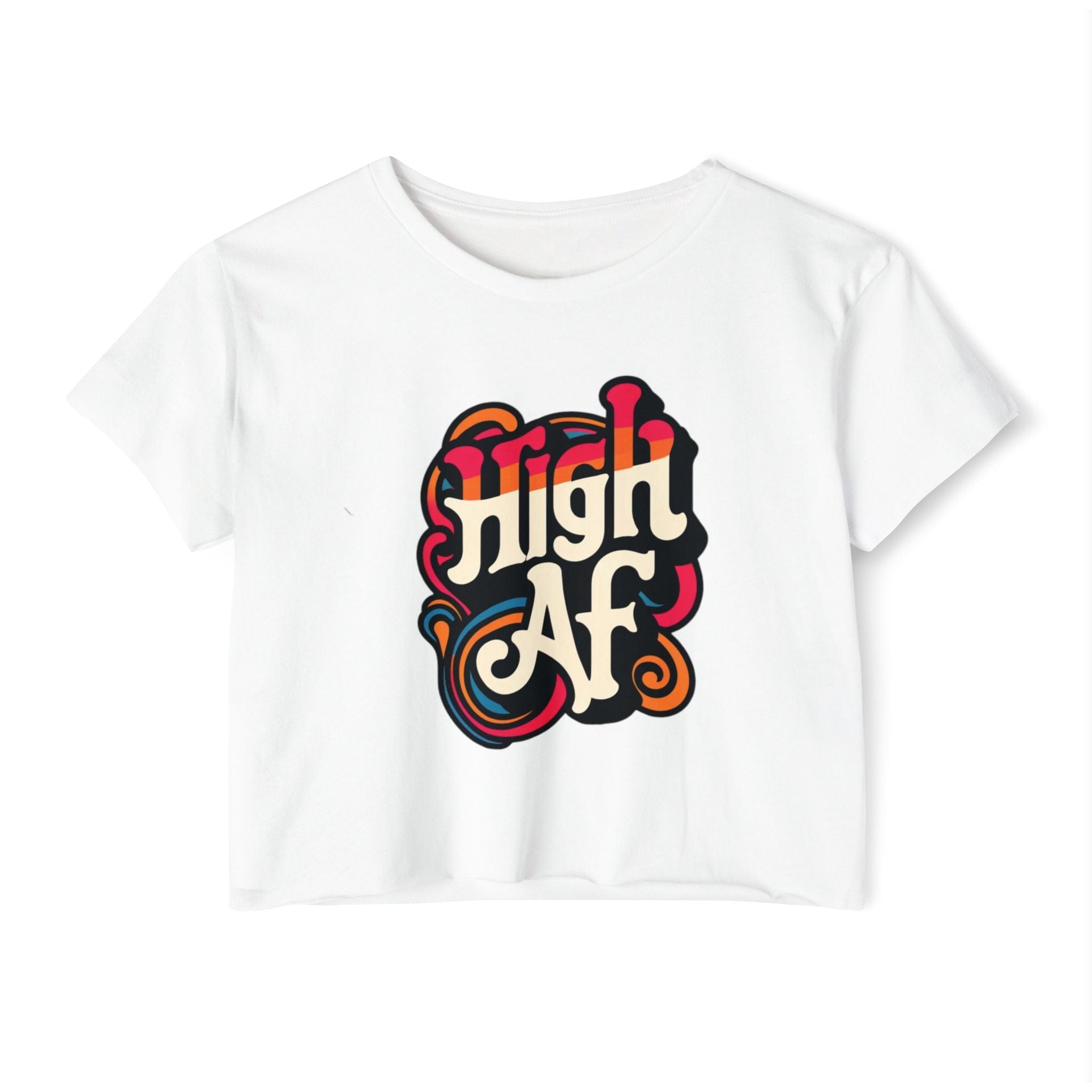 High AF Crop Top White 2XL T-Shirt