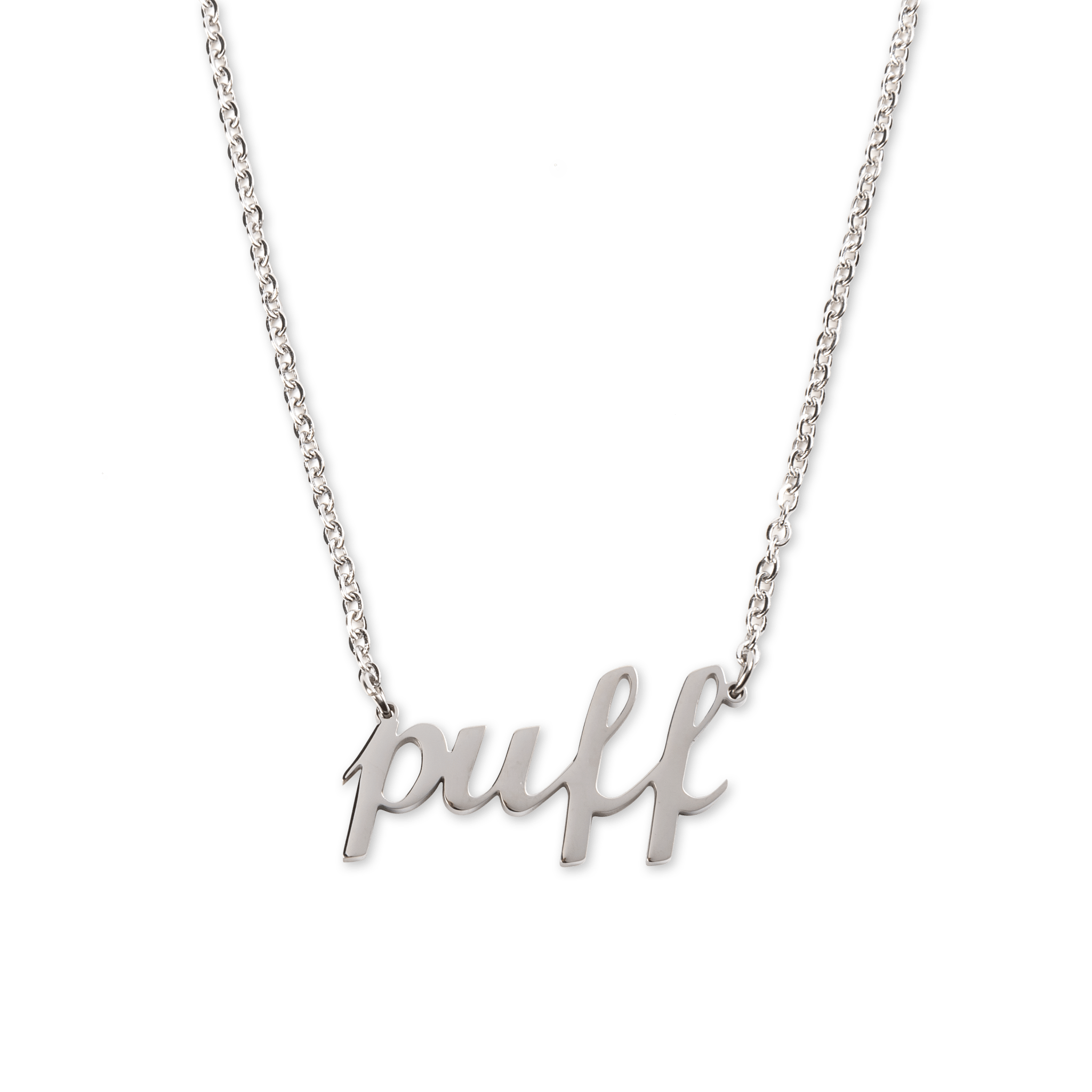 PUFF NECKLACE Silver Gold Necklace