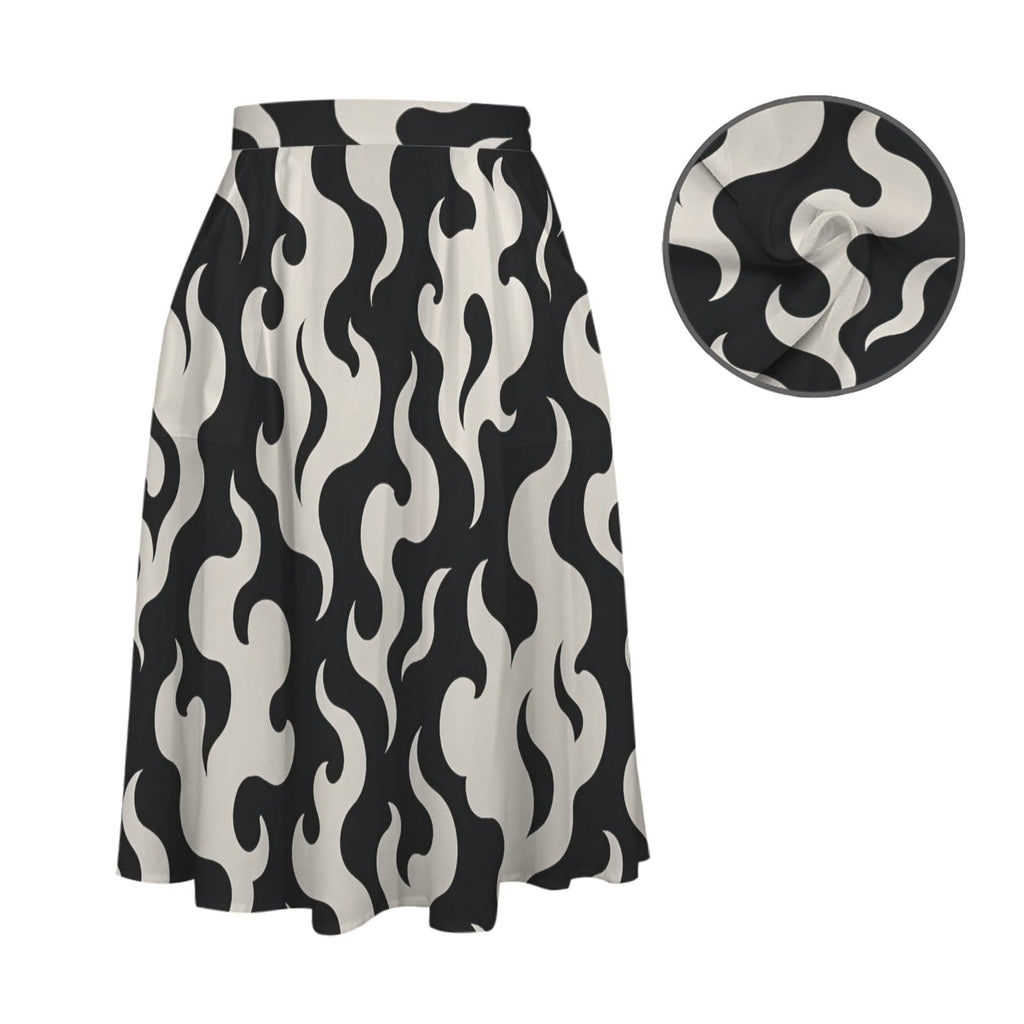 Puff print pocket midi skirt, waistband and pocket detail close-up