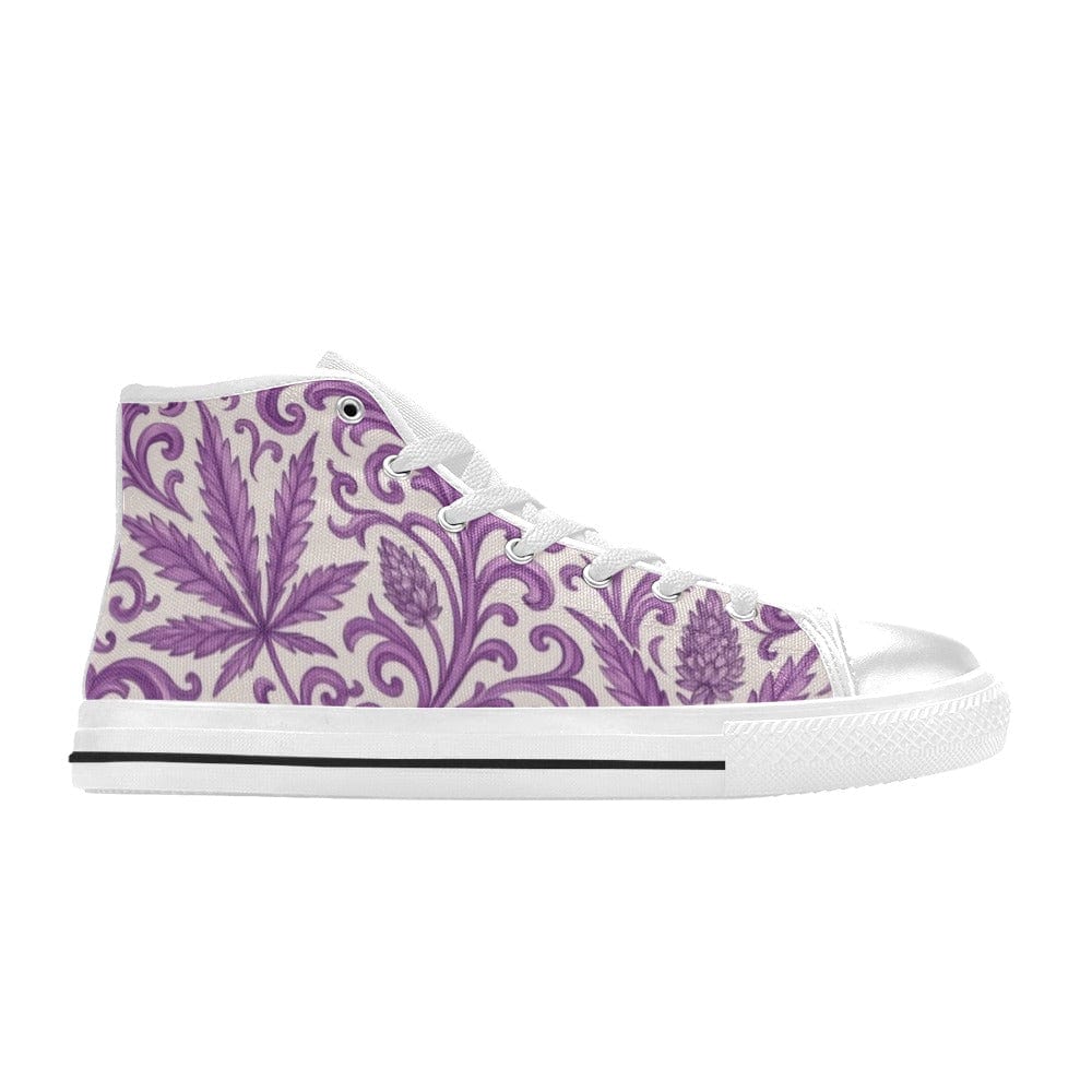 Purple kush print high top sneaker, sole detail