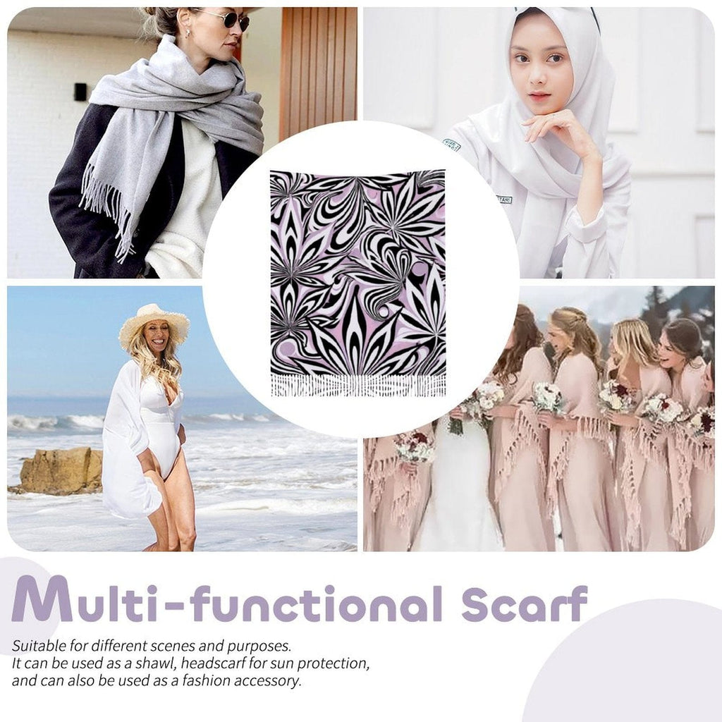 Cashmere-feel scarf, texture and weave close-up