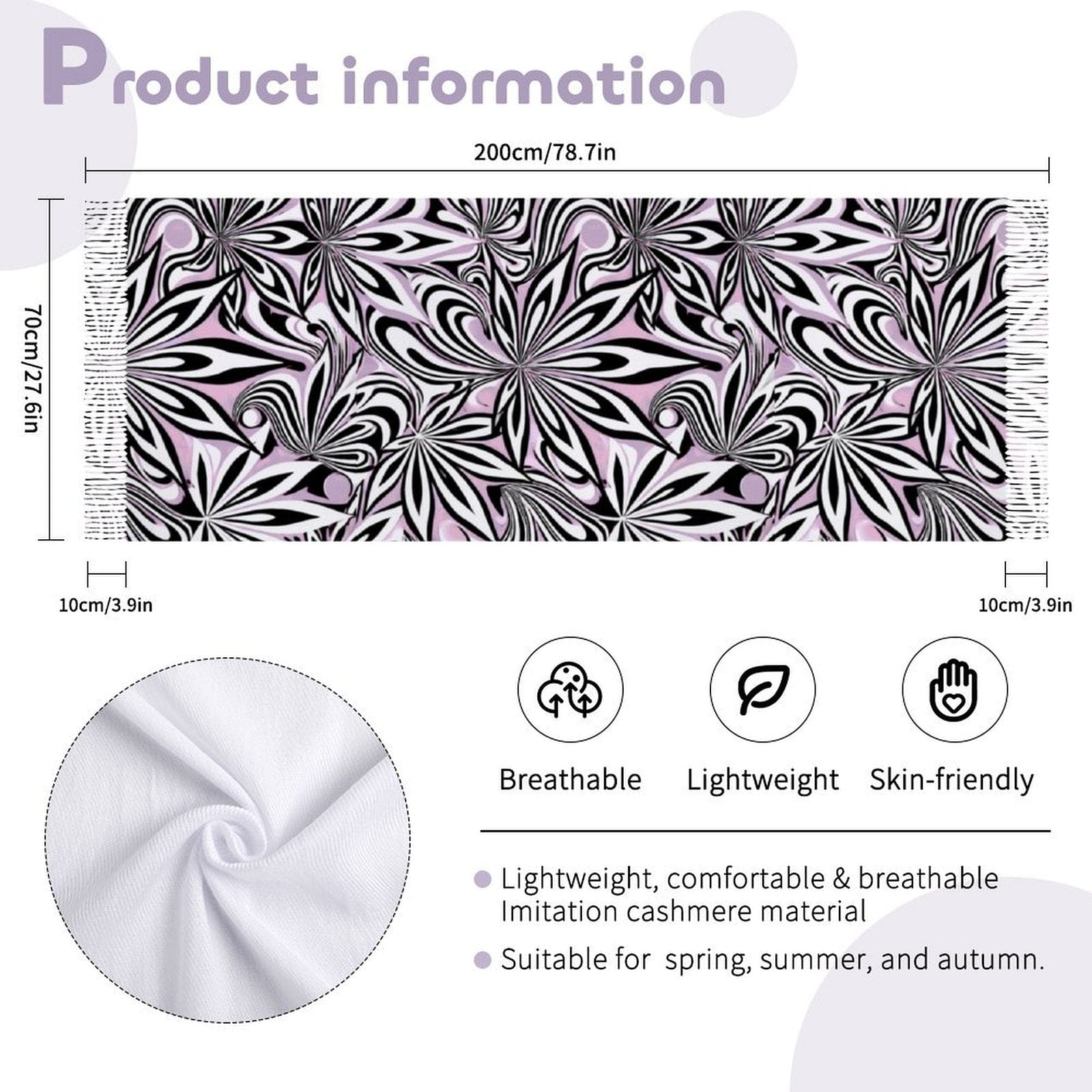 Cashmere-feel scarf, headscarf lifestyle shot