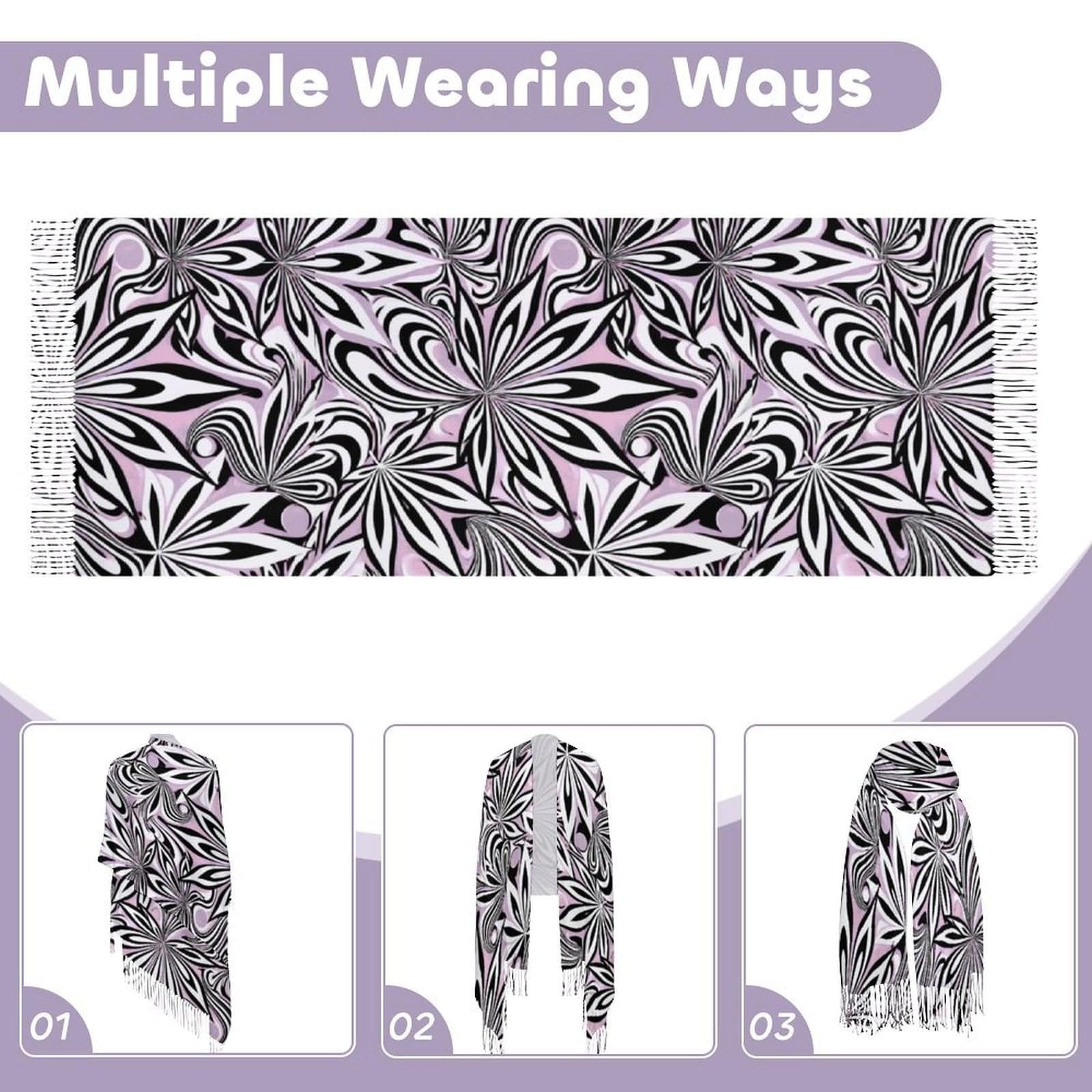 Cashmere-feel scarf, full length flat lay