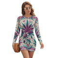 Roller Queen Long Sleeve Mini White mini dress