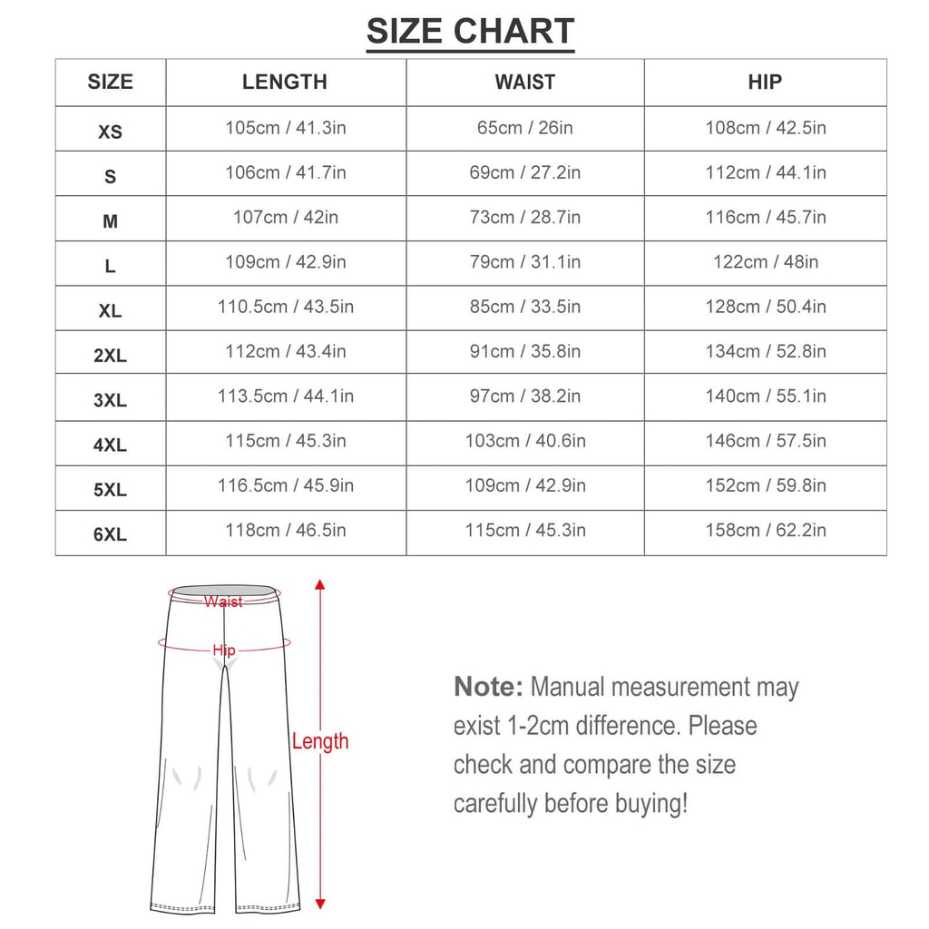 Graphic print wide leg lounge pants, hem detail close-up