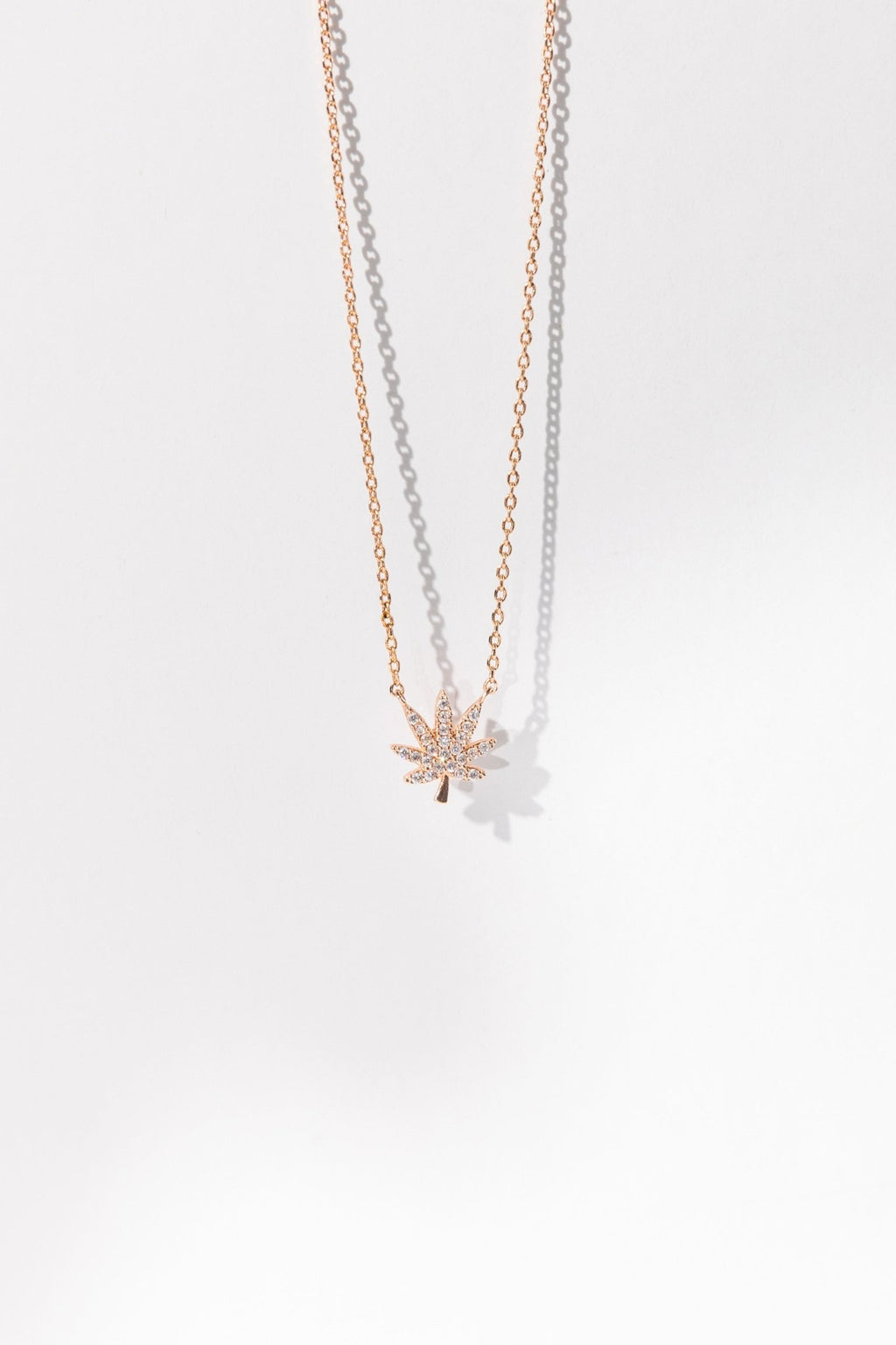 ROSE GOLD LEAF NECKLACE The Kush Girls