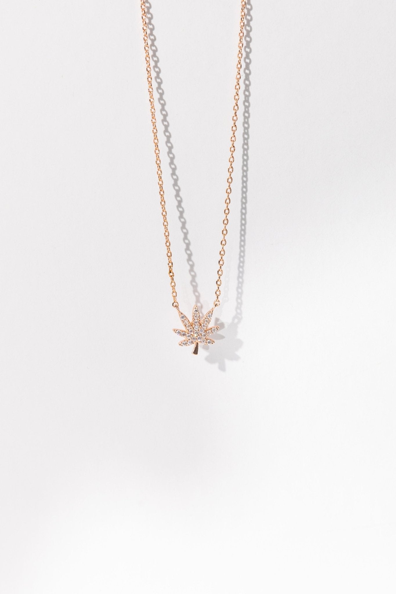 ROSE GOLD LEAF NECKLACE The Kush Girls