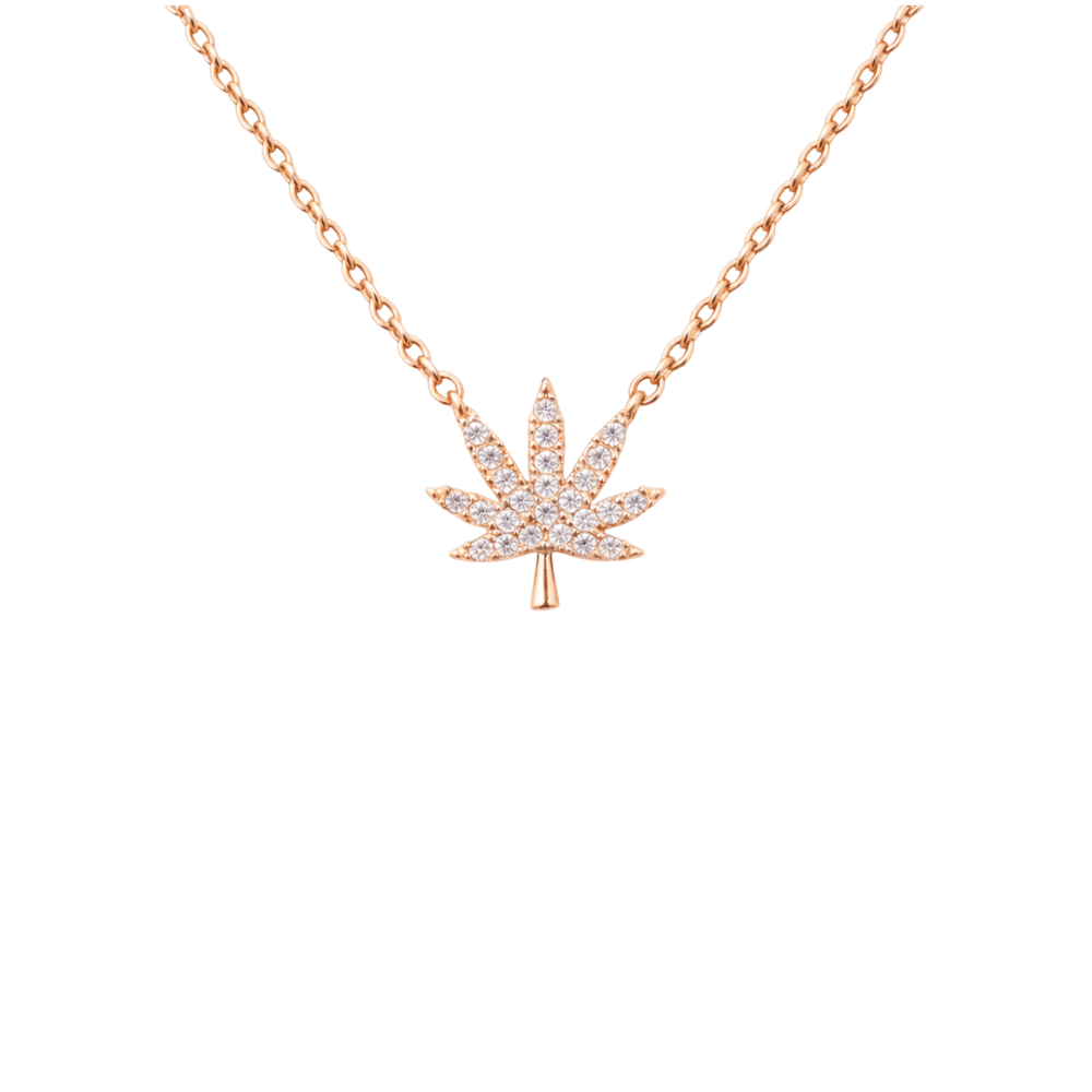 ROSE GOLD LEAF NECKLACE The Kush Girls