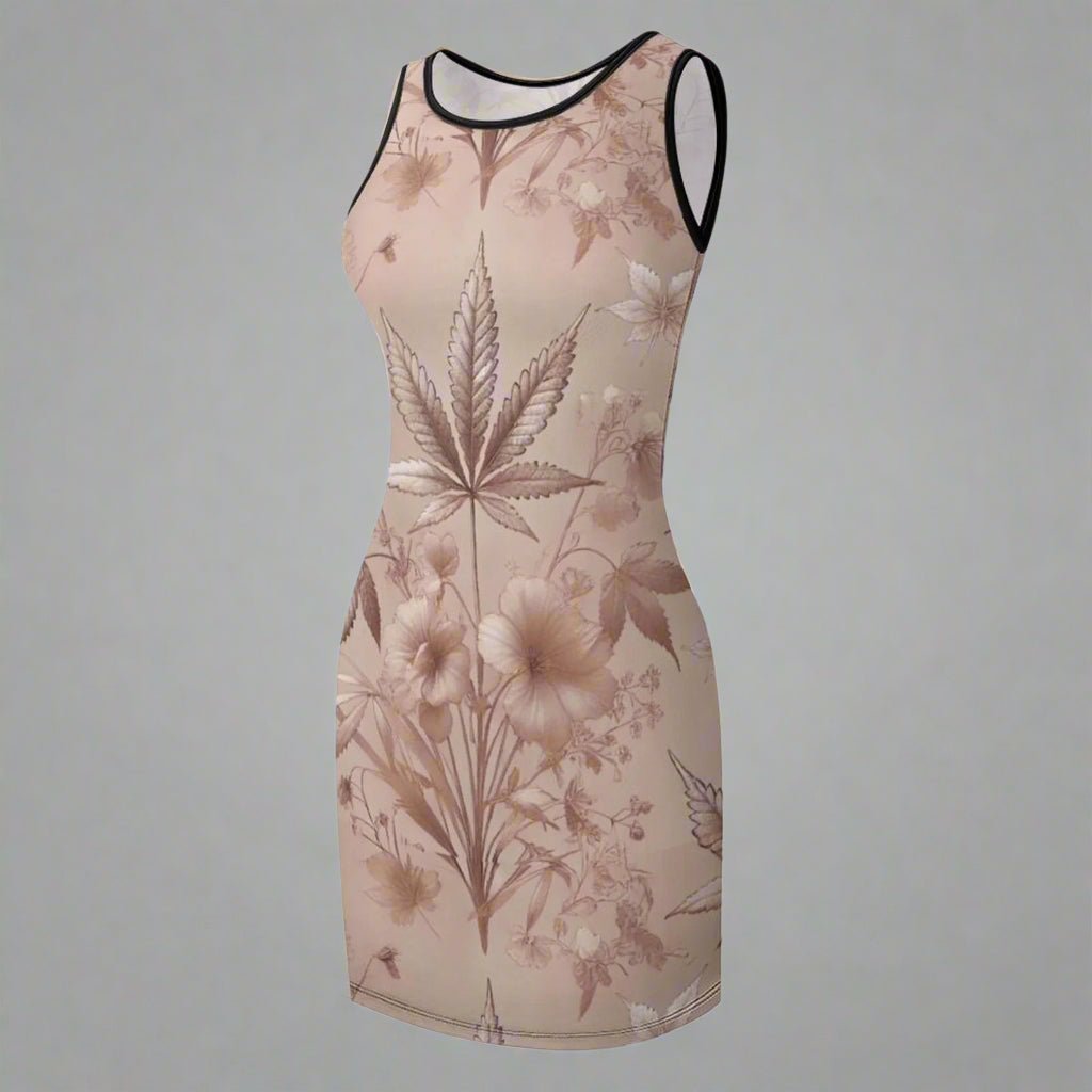 Rosey G rose graphic print sleeveless tank dress, flat lay front