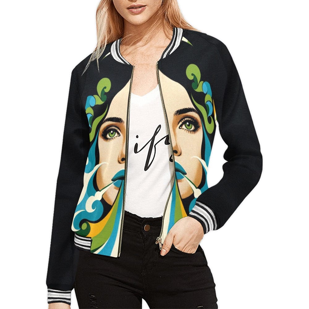 shalom chic bomber Jacket All Over Print Bomber Jacket for Women (H21)